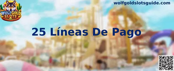 Referencia visual sobre las 25 líneas de pago de Wolfgold Slots