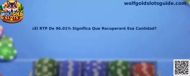 Explicación visual del RTP de 96.01% en Wolfgold Slots