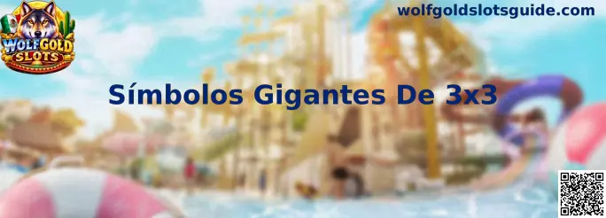 Representación de los Símbolos Gigantes De 3x3 en los carretes centrales de Wolfgold Slots