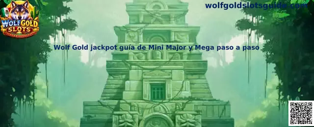 Ilustración de referencia para una guía de jackpots Mini, Major y Mega de Wolf Gold